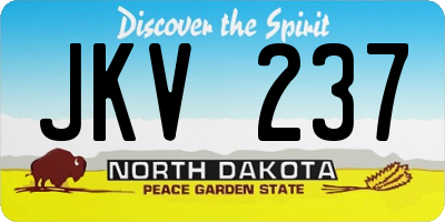 ND license plate JKV237