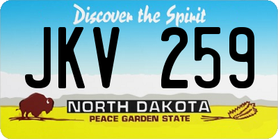 ND license plate JKV259