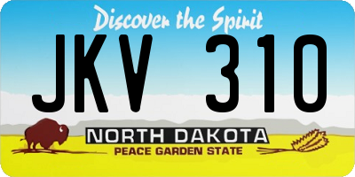 ND license plate JKV310