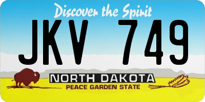 ND license plate JKV749