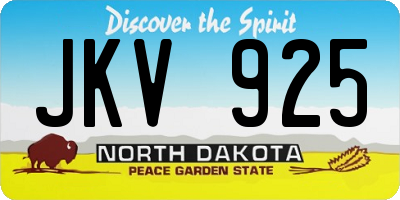 ND license plate JKV925