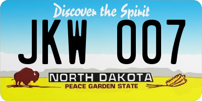 ND license plate JKW007