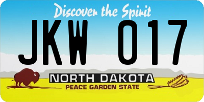 ND license plate JKW017