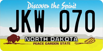 ND license plate JKW070