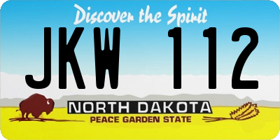 ND license plate JKW112