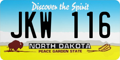 ND license plate JKW116