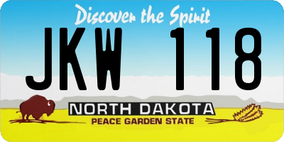 ND license plate JKW118
