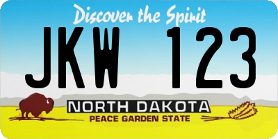 ND license plate JKW123