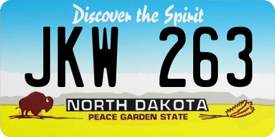 ND license plate JKW263