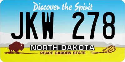 ND license plate JKW278