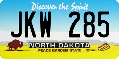 ND license plate JKW285