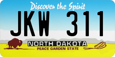ND license plate JKW311