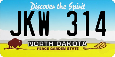 ND license plate JKW314