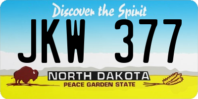 ND license plate JKW377