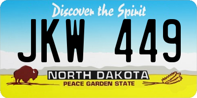ND license plate JKW449