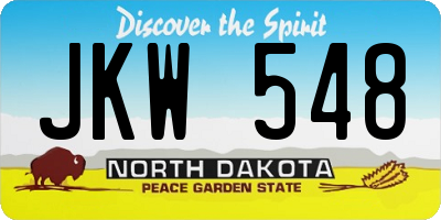ND license plate JKW548