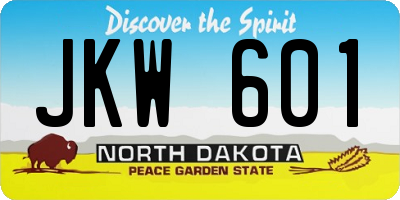 ND license plate JKW601