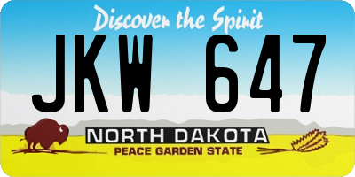 ND license plate JKW647