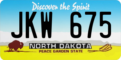 ND license plate JKW675