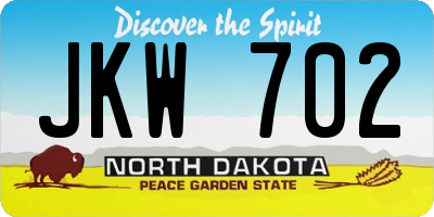 ND license plate JKW702