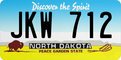 ND license plate JKW712