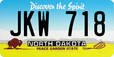 ND license plate JKW718