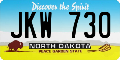 ND license plate JKW730