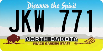 ND license plate JKW771