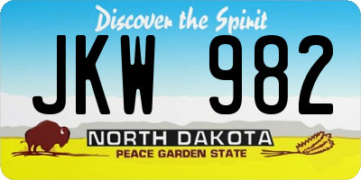 ND license plate JKW982