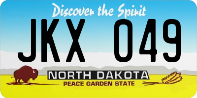 ND license plate JKX049