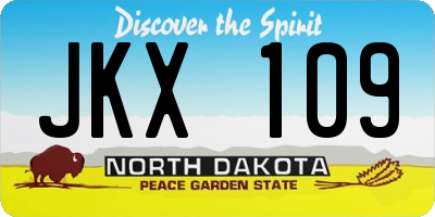 ND license plate JKX109
