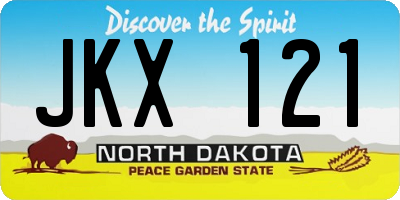 ND license plate JKX121