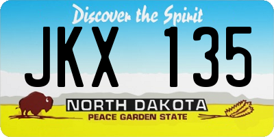 ND license plate JKX135