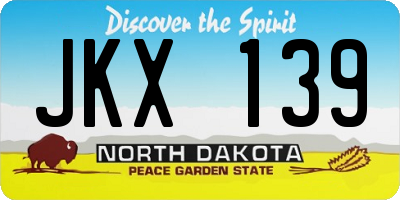 ND license plate JKX139