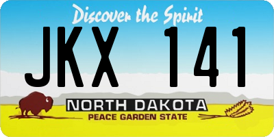 ND license plate JKX141
