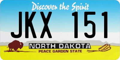 ND license plate JKX151