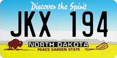ND license plate JKX194