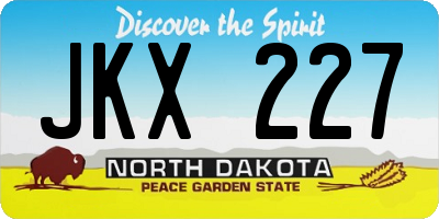 ND license plate JKX227