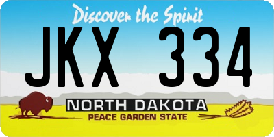 ND license plate JKX334