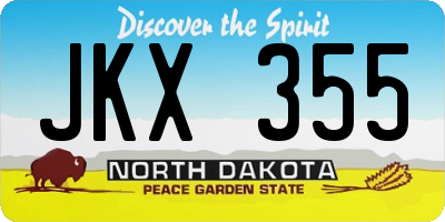 ND license plate JKX355