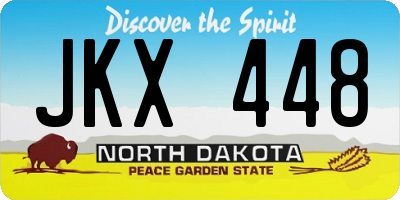 ND license plate JKX448