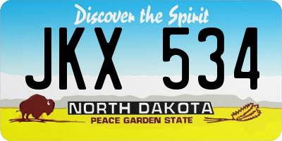 ND license plate JKX534