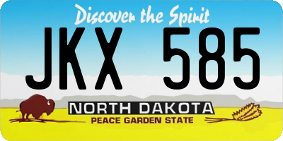 ND license plate JKX585