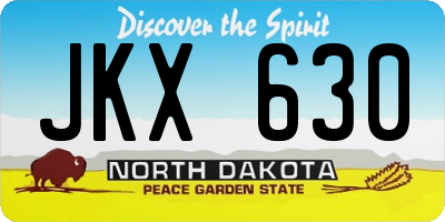 ND license plate JKX630