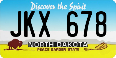 ND license plate JKX678