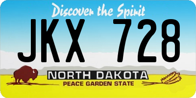 ND license plate JKX728