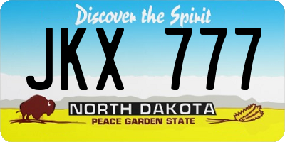 ND license plate JKX777
