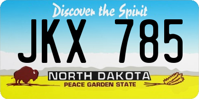 ND license plate JKX785