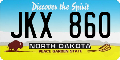 ND license plate JKX860