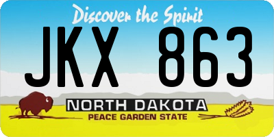 ND license plate JKX863
